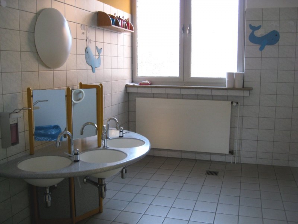 Der Waschraum in der unteren Etage 